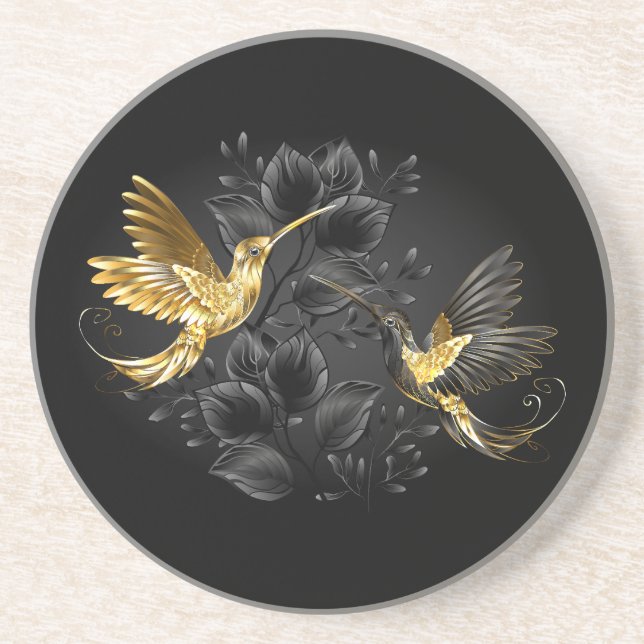 Black och Guld Hummingbird Underlägg (Framsidan)