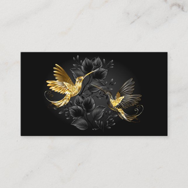 Black och Guld Hummingbird Visitkort (Framsida)