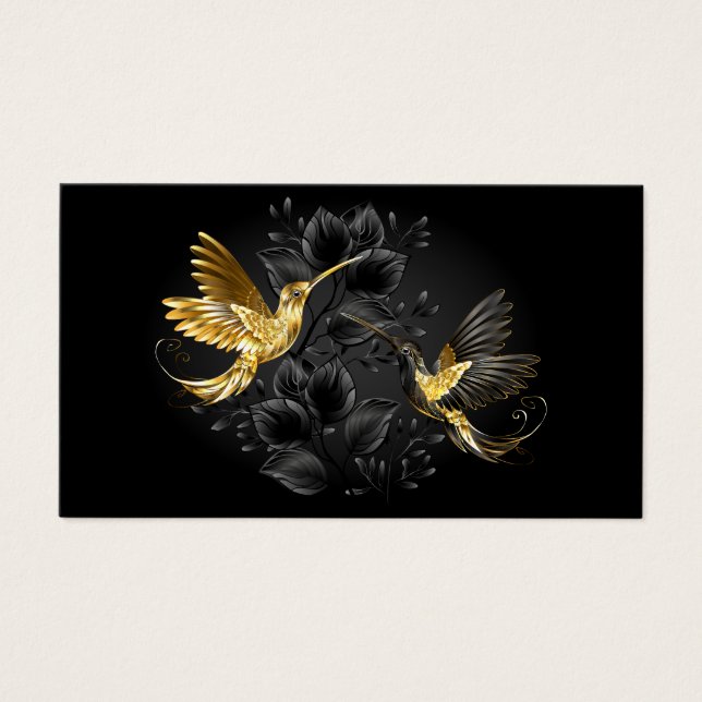 Black och Guld Hummingbird Visitkort (Framsidan)
