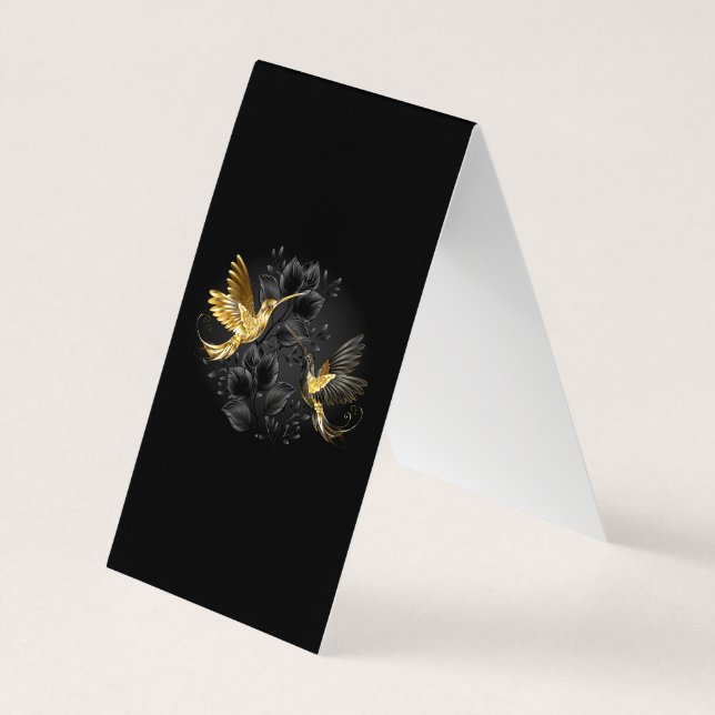 Black och Guld Hummingbird Visitkort (Baksida)