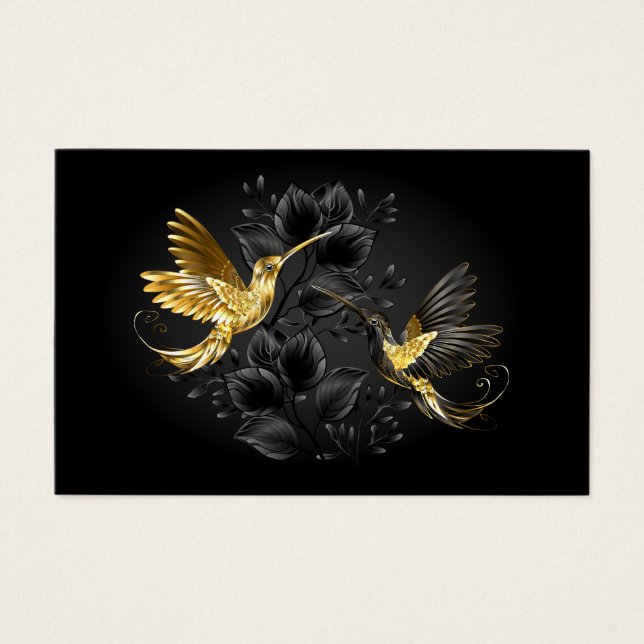 Black och Guld Hummingbird Visitkort (Framsida)