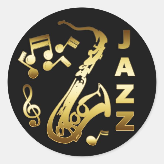 BLACK OCH GULD JAZZ RUNT KLISTERMÄRKE (Framsida)