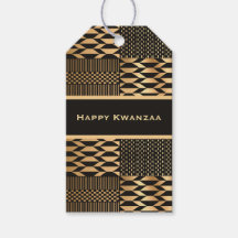 Black och Guld Kente "Lycklig Kwanzaa"