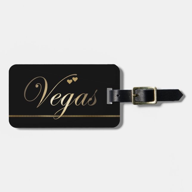 Black och Guld Las Vegas Bagagebricka (Horisontell Framsida)