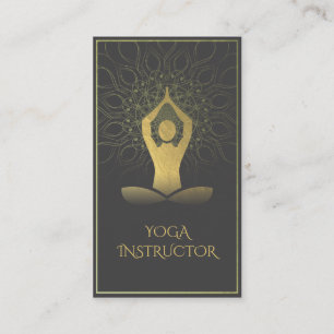 Black och Guld Mandala Yoga Meditation & Om Symbol Visitkort