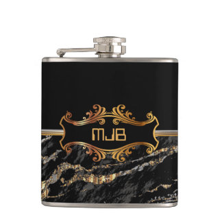 Black och Guld Marble Fickplunta