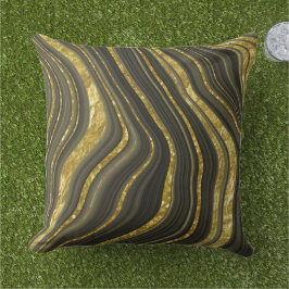 Black och Guld Marble Mönster Kudde