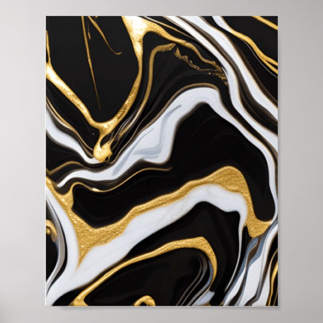 Black och Guld Marble Poster (Framsidan)