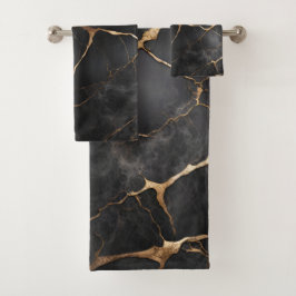 Black och Guld Marble Stone Struktur