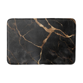 Black och Guld Marble Stone Struktur Badrumsmatta