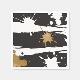Black och Guld Napkins Pappersservett