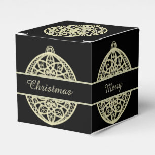 Black och Guld Ornate Bauble God jul Presentaskar