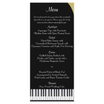 Black och Guld Piano Bröllop Menu