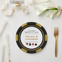 Black och Guld Poker Chip Las Vegas Bröllop