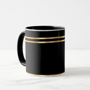 Black och Guld Rimmed Mugg