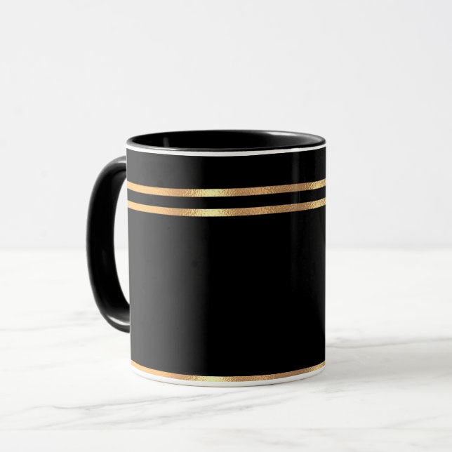Black och Guld Rimmed Mugg (Framsida vänster)