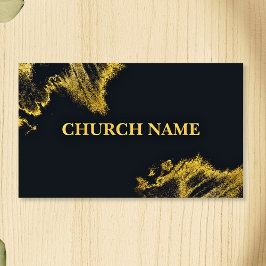BLACK och Guld Sparkles Church Visitkort
