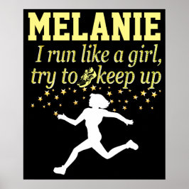 BLACK OCH GULD SPRINGA SOM EN GIRL-PERSONLIG POSTE POSTER