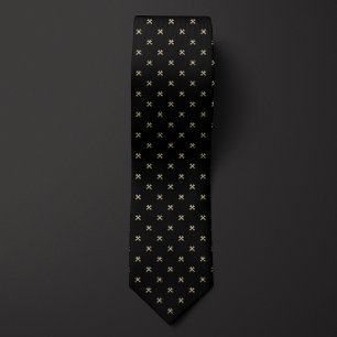 Black och Guld Wrench Mönster Slips