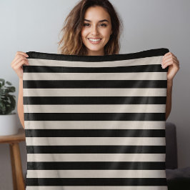 Black och Ivory Rand | Modern jordbruksdekan Fleecefilt