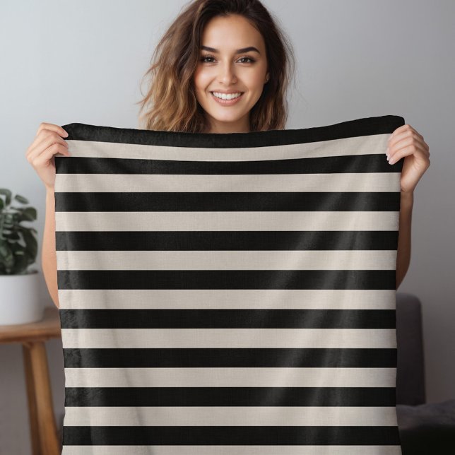 Black och Ivory Rand | Modern jordbruksdekan Fleecefilt (Skapare uppladdad)