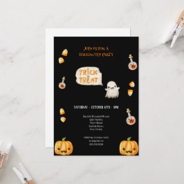 BLACK OCH ORANGE BUS ELLER GODIS HALLOWEEN INBJUDNINGAR