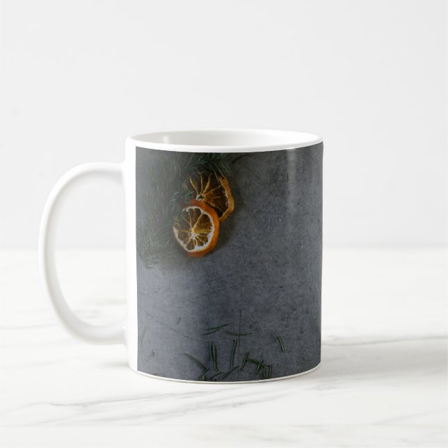 BLACK OCH ORANGE STRIPEKT FLAGGA KAFFEMUGG (Vänster)