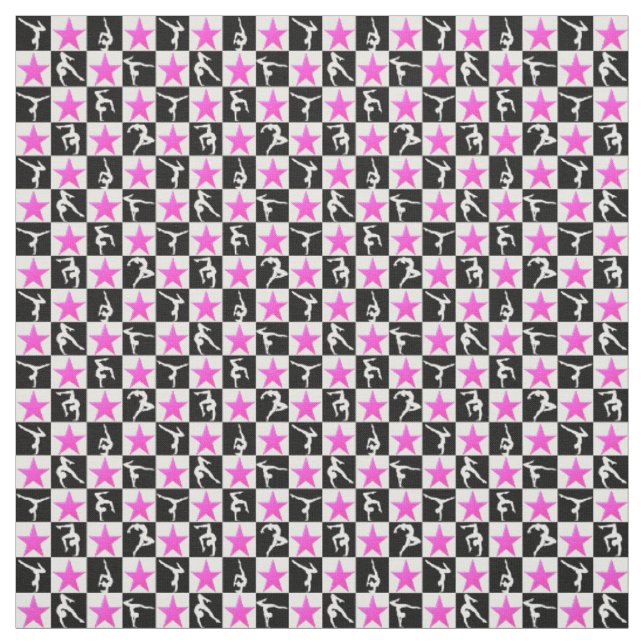 BLACK OCH ROSA SOM KONTROLLERATS GYMNASTIK TYG (Provkarta)