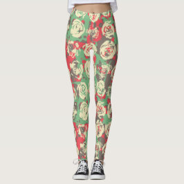 Bläck och Rosor Harmoni - Sömlöst Mönster Leggings