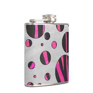 Black och Shock rosa Piloka Dot Zebra Fickplunta