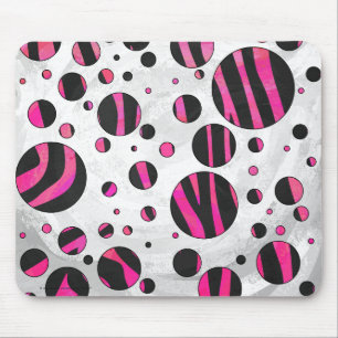 Black och Shock rosa Piloka Dot Zebra Musmatta