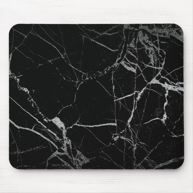 Black och Silver Vein Marble Musmatta (Framsidan)