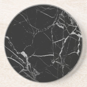 Black och Silver Vein Marble Underlägg