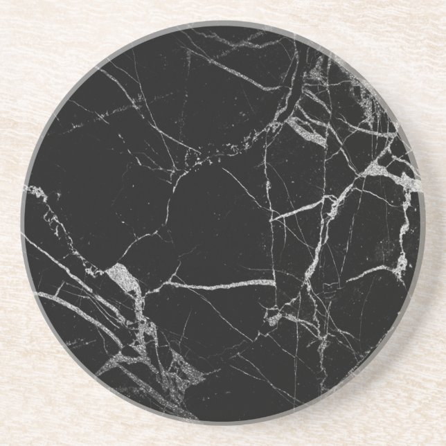 Black och Silver Vein Marble Underlägg (Framsidan)
