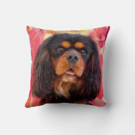 Black och Tan Cavalier Kung Charles Spain Hund Kudde