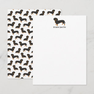 Black och Tan Dachshund Anteckningskort