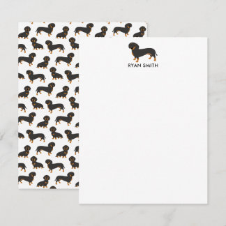 Black och Tan Dachshund Anteckningskort