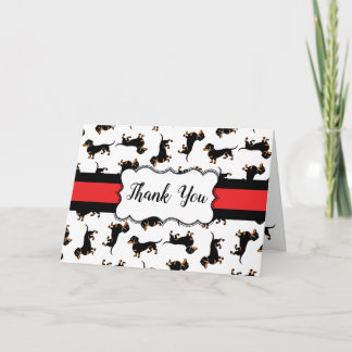 Black och Tan Dachshund Mönster Tackkort