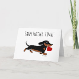 Black och Tan Dachshund Mors dag Kort