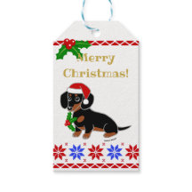 Black och Tan Dachshund Santa