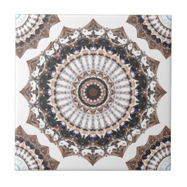 Black och Tan Mandala Mönster Kakelplatta