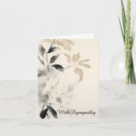 Bläck och tvätt Blomma och blad Sympatikort Kort