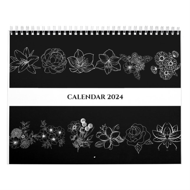BLACK OCH VITA BLÅGART LINE BIBLE VERSE KALENDER (Omslag)