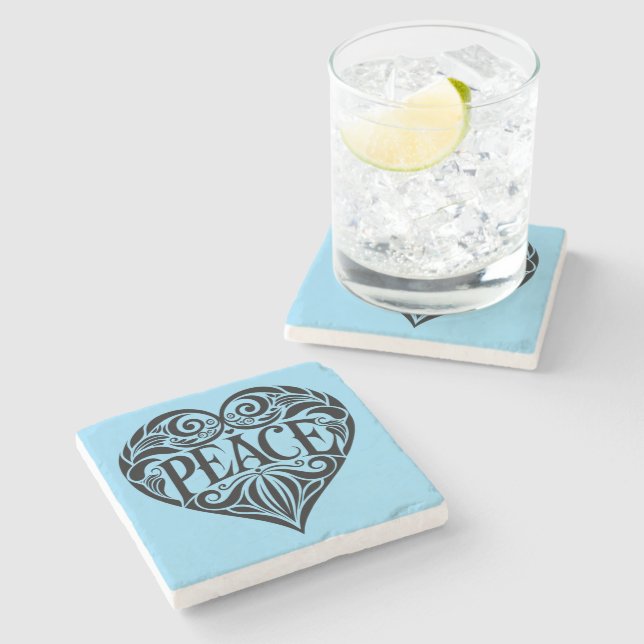 BLACK OCH VITA FREDSHJÄRTA STENUNDERLÄGG (Sidan)