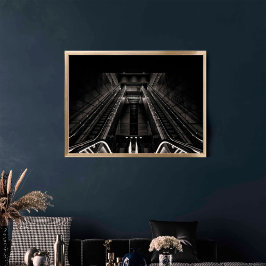 BLACK OCH VITBÄR Station I Köpenhamn Tunnelbanan Poster