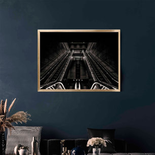 BLACK OCH VITBÄR Station I Köpenhamn Tunnelbanan Poster