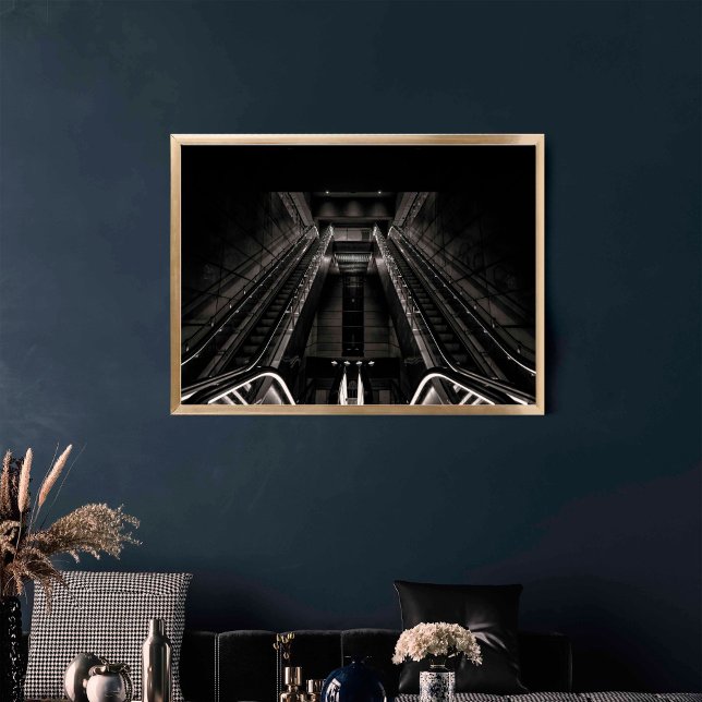 BLACK OCH VITBÄR Station I Köpenhamn Tunnelbanan Poster (Skapare uppladdad)