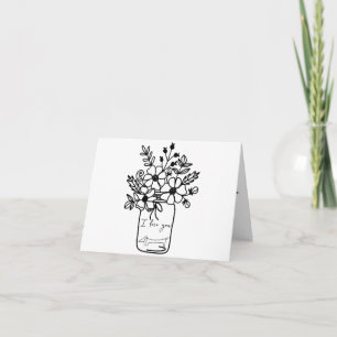 BLACK- OCH VITKORT DACHSHUND BLANK-BLOMMIGT KORT