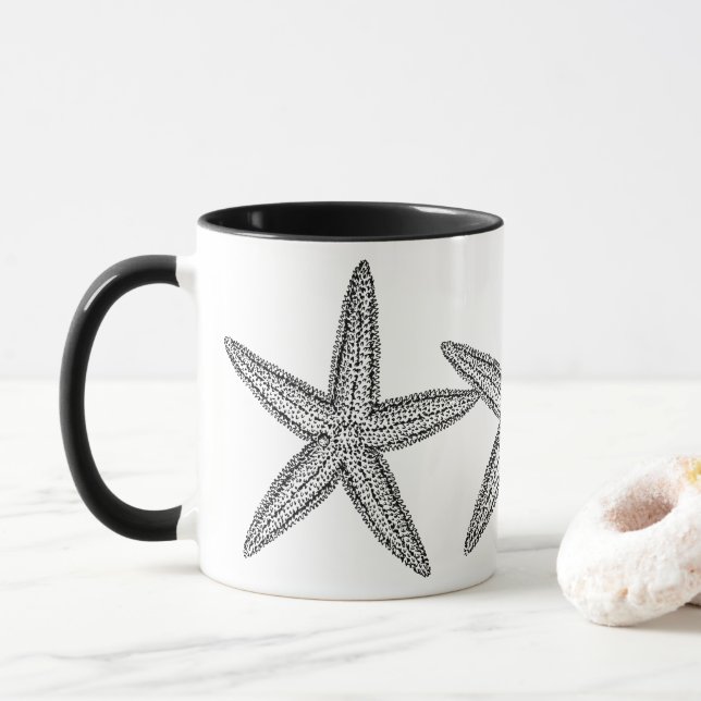 BLACK- OCH VITSTARFISKKONSTRUKTION MUGG (Med munk)