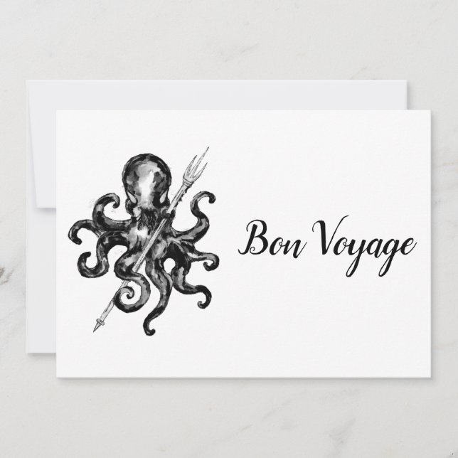 Black Octopus Bon Voyage Tack Kort (Framsida)